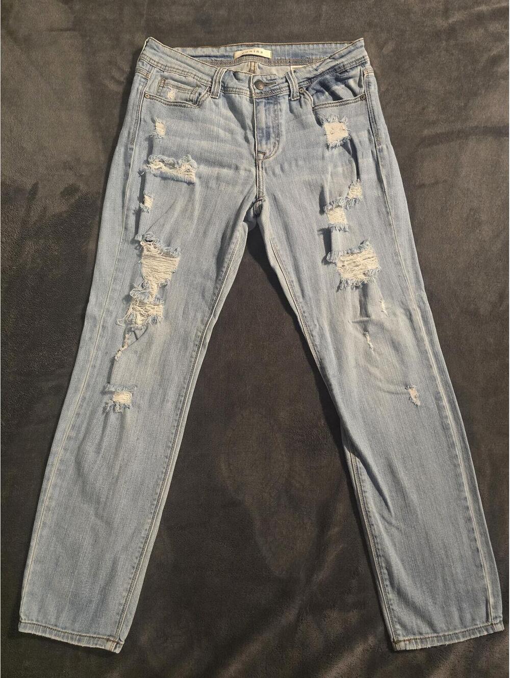Eunina Light Wash Distressed Denim Jeans Size 9